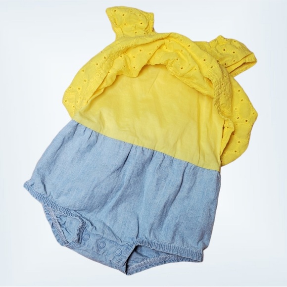 Carter’s lemon eyelet romper - Picture 5 of 7